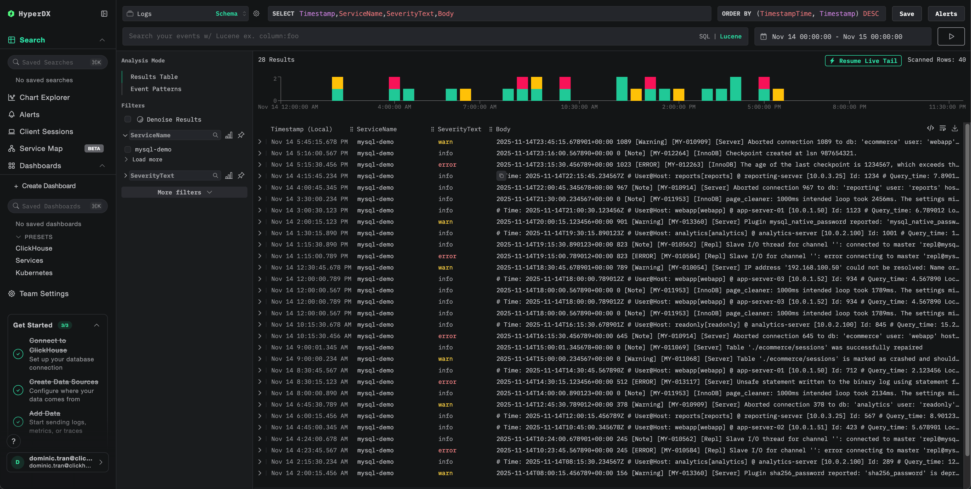Search view