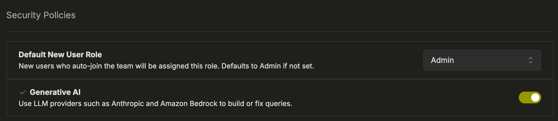 Security policies