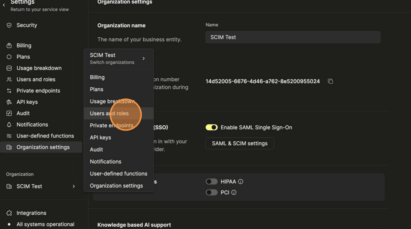 Verify user synchronization in Users and roles