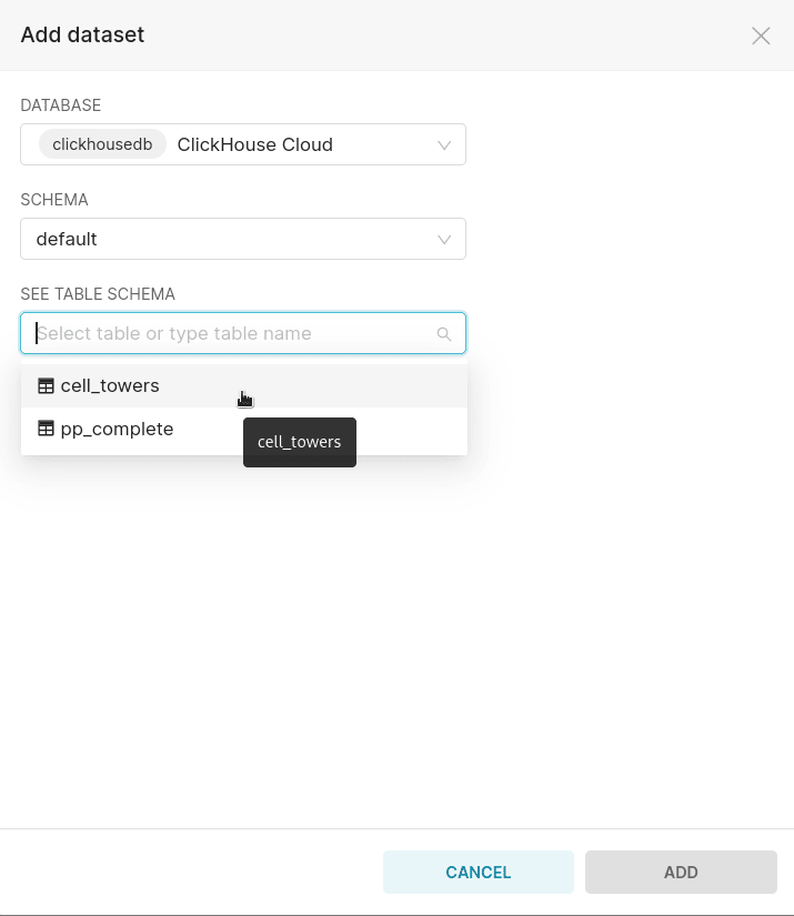 Add cell_towers table as a dataset