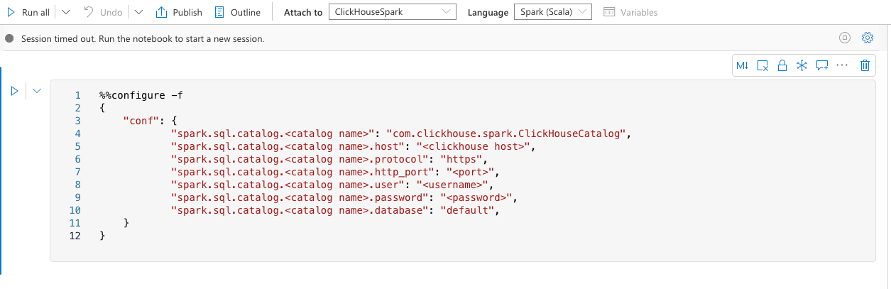 Setting Spark configurations via notebook
