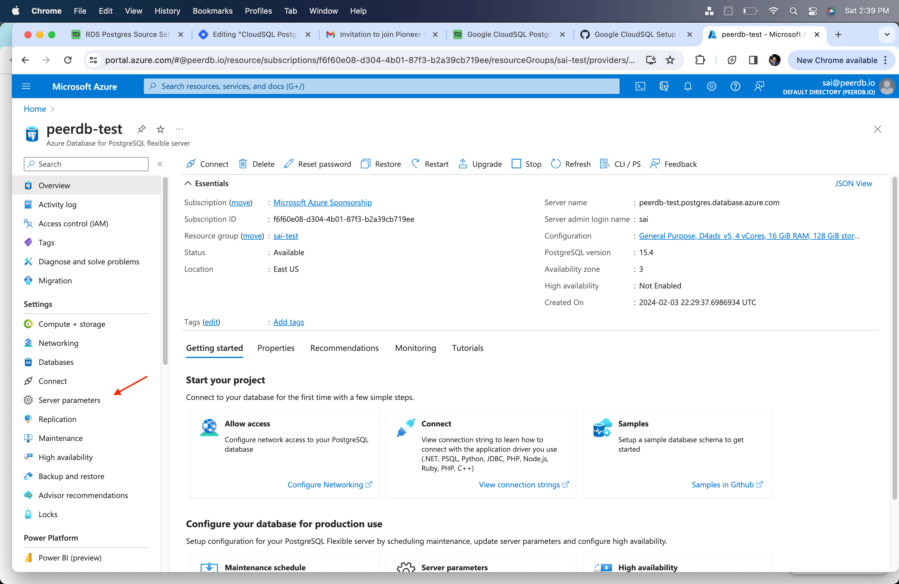 Server Parameters en Azure Flexible Server for Postgres