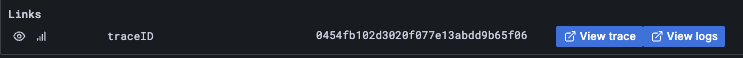 Trace links in logs