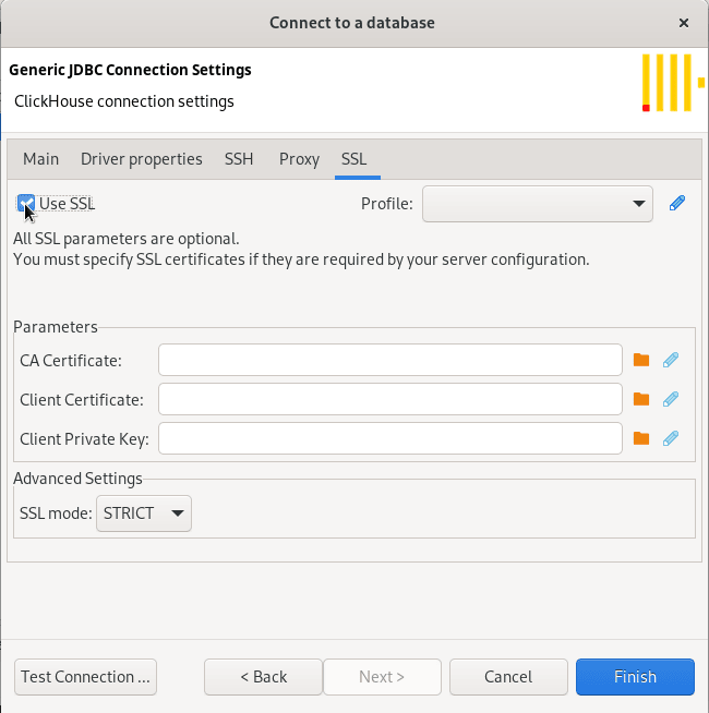 Enable SSL if required