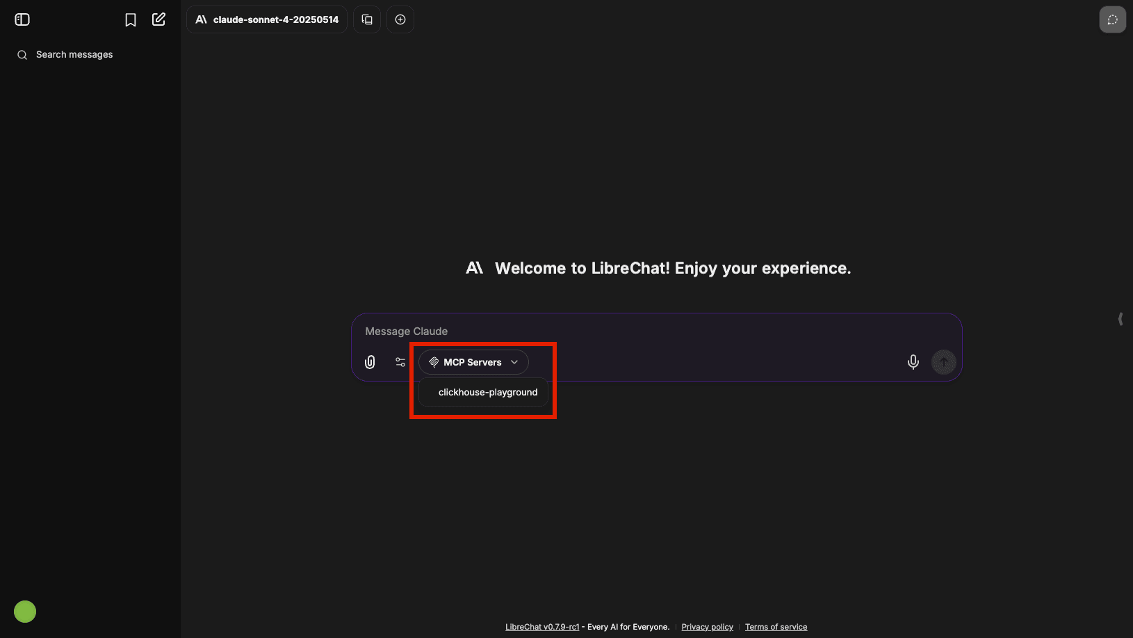 Select your MCP server