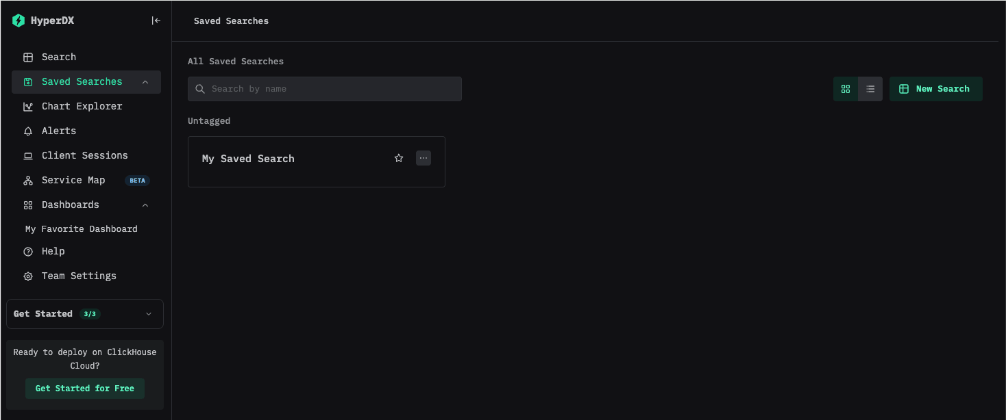Saved Search Listing Page