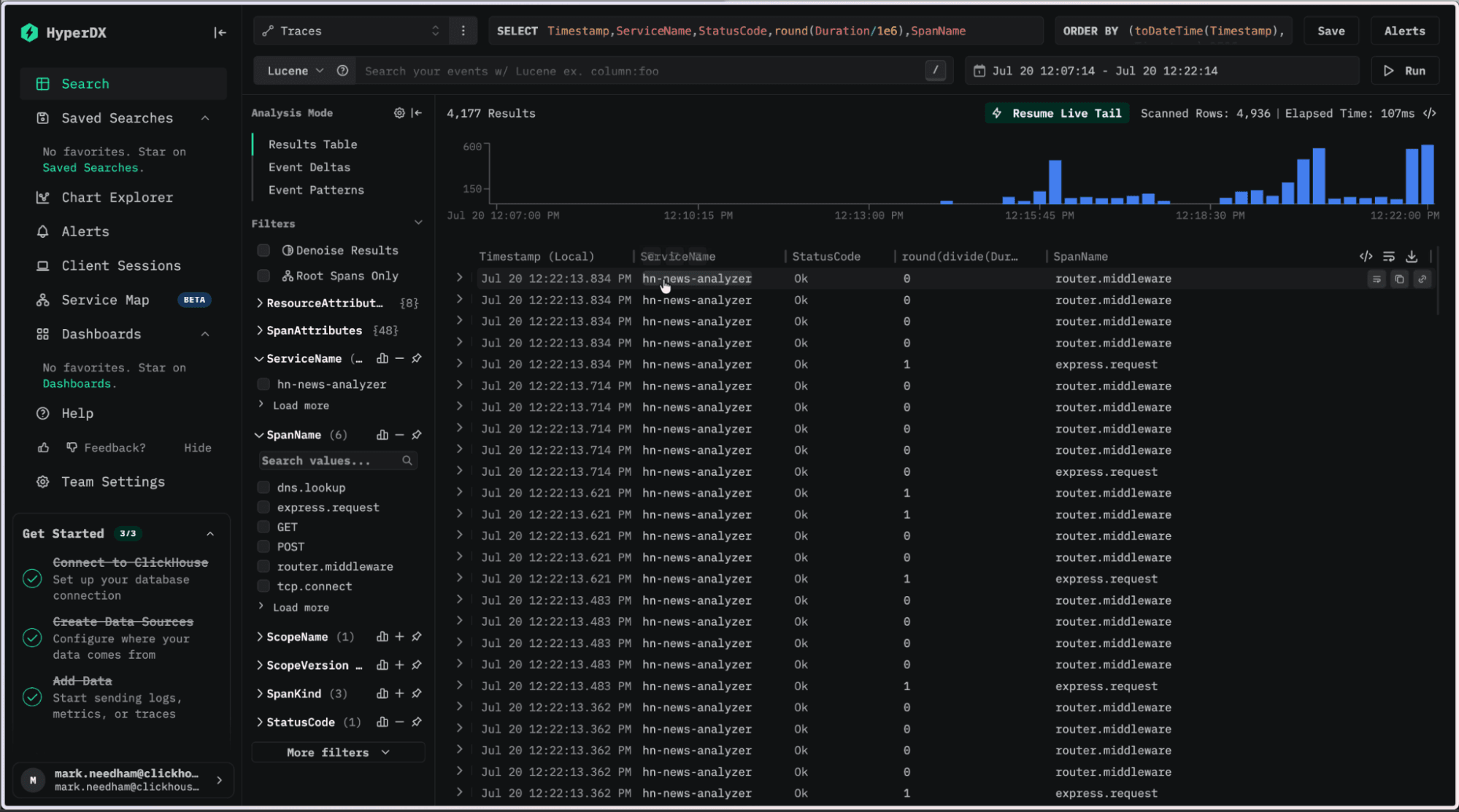 Datadog in clickstack traces 3